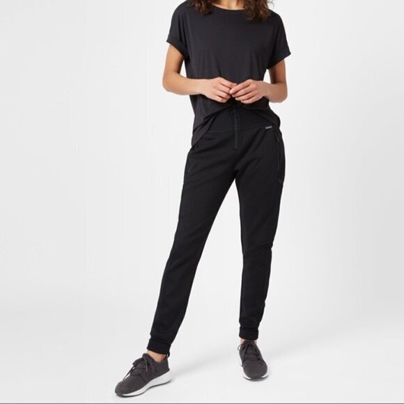 Sweaty Betty Flex Cuffed Front Zip Joggers Sweatpants Black Size XS - Picture 2 of 12